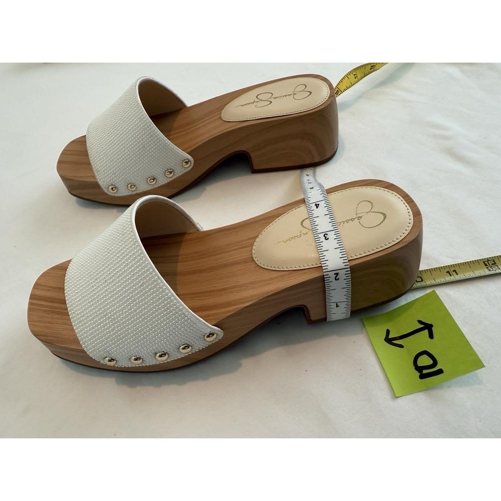 Women JessicaSimpson Shoe8m White Slipon With Chunky Hill Wedge Sole For Comfort - Picture 5 of 7